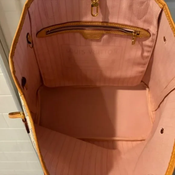 Louis Vuitton Damier Azur Neo Neverfull MM Rose Ballerine - Picture 6 of 15